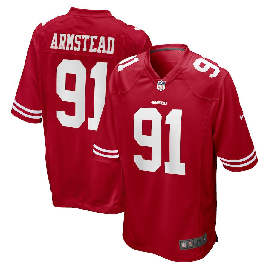 Men San Francisco 49ers 91 Arik Armstead Nike Scarlet Game NFL Jersey